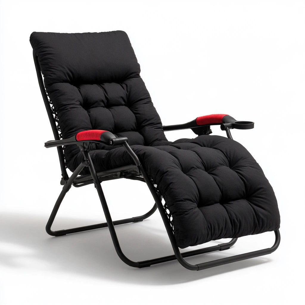 Fauteuil relax zéro gravité noir de la marque Domvirexo, avec lignes épurées, conçu pour un confort optimal.